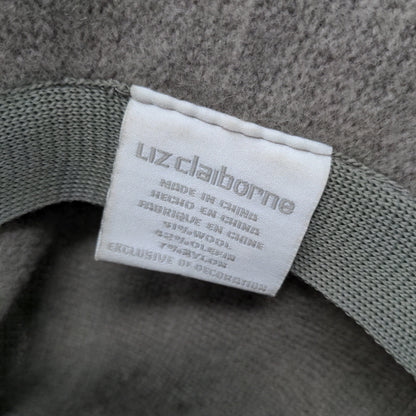 Liz Claiborne Womens Wool Olefin Bucket Hat W/ Flower Gray Black