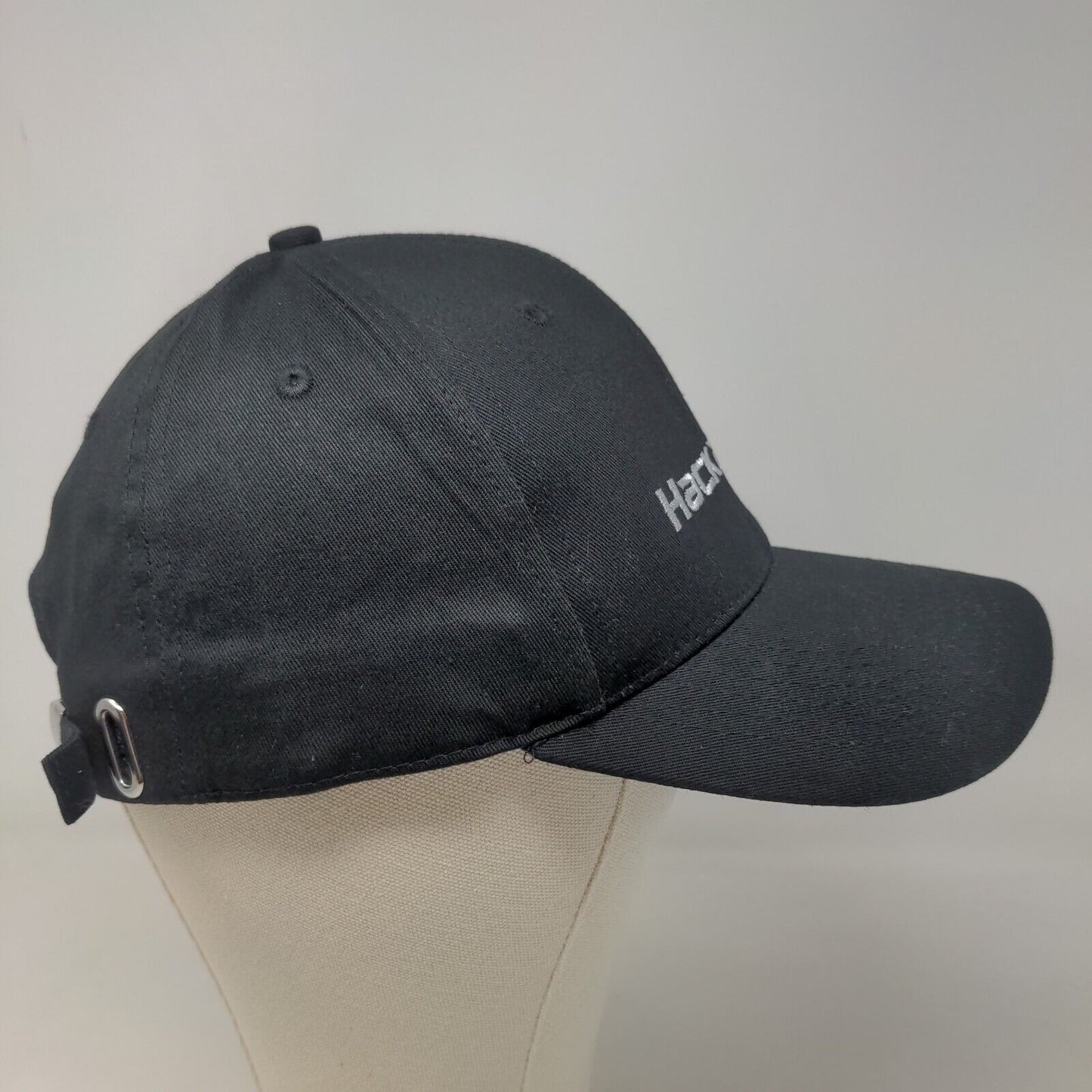 Unbranded Men's Slideback Hat Black Adjustable HackaTron Logo Embroidered