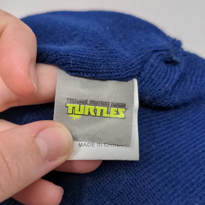 TMNT Teenage Mutant Ninja Turtles Boys Beanie Hat Blue OSFM Graphic Logo