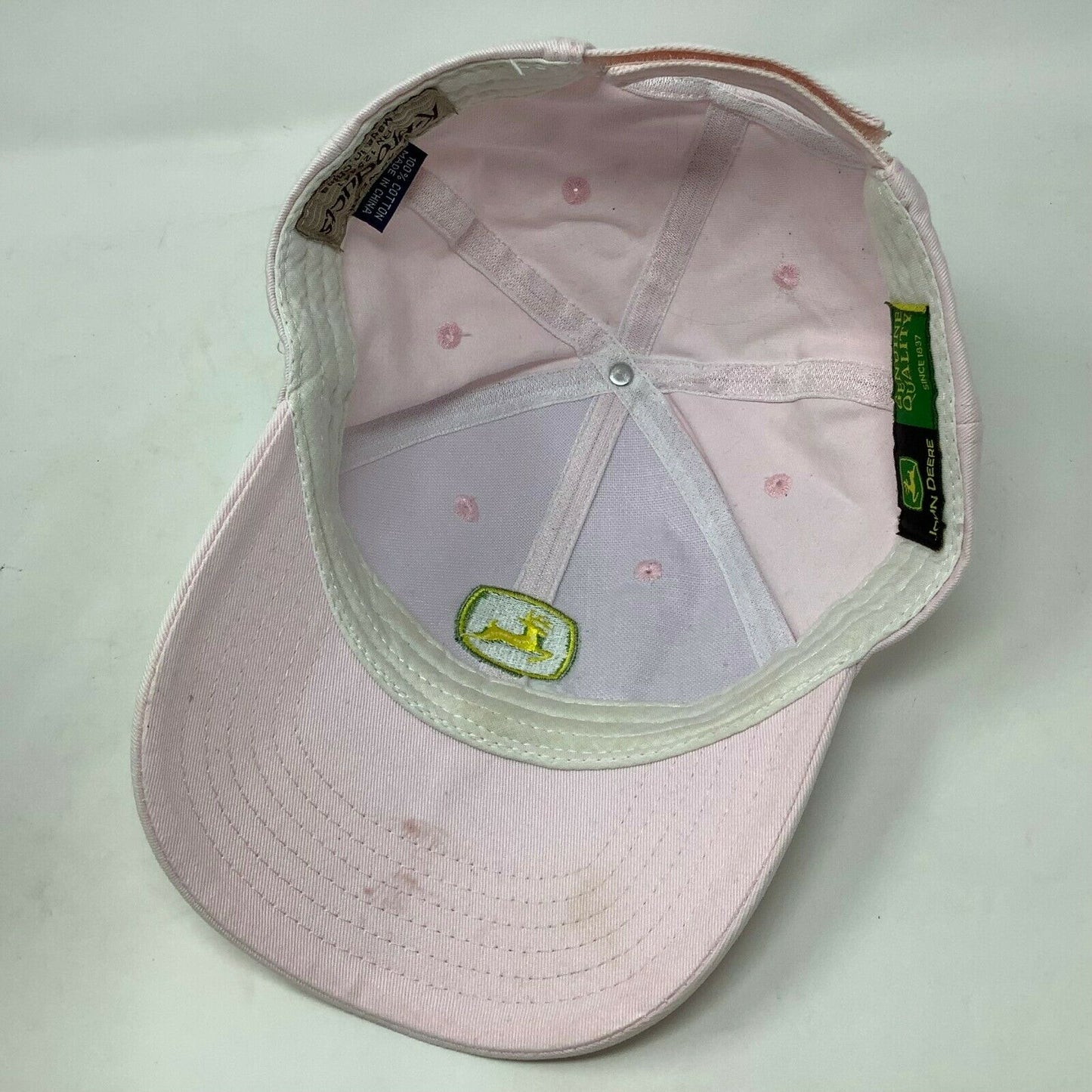 John Deere K Products Pink Hat Strapback Adjustable Embroidered Logo