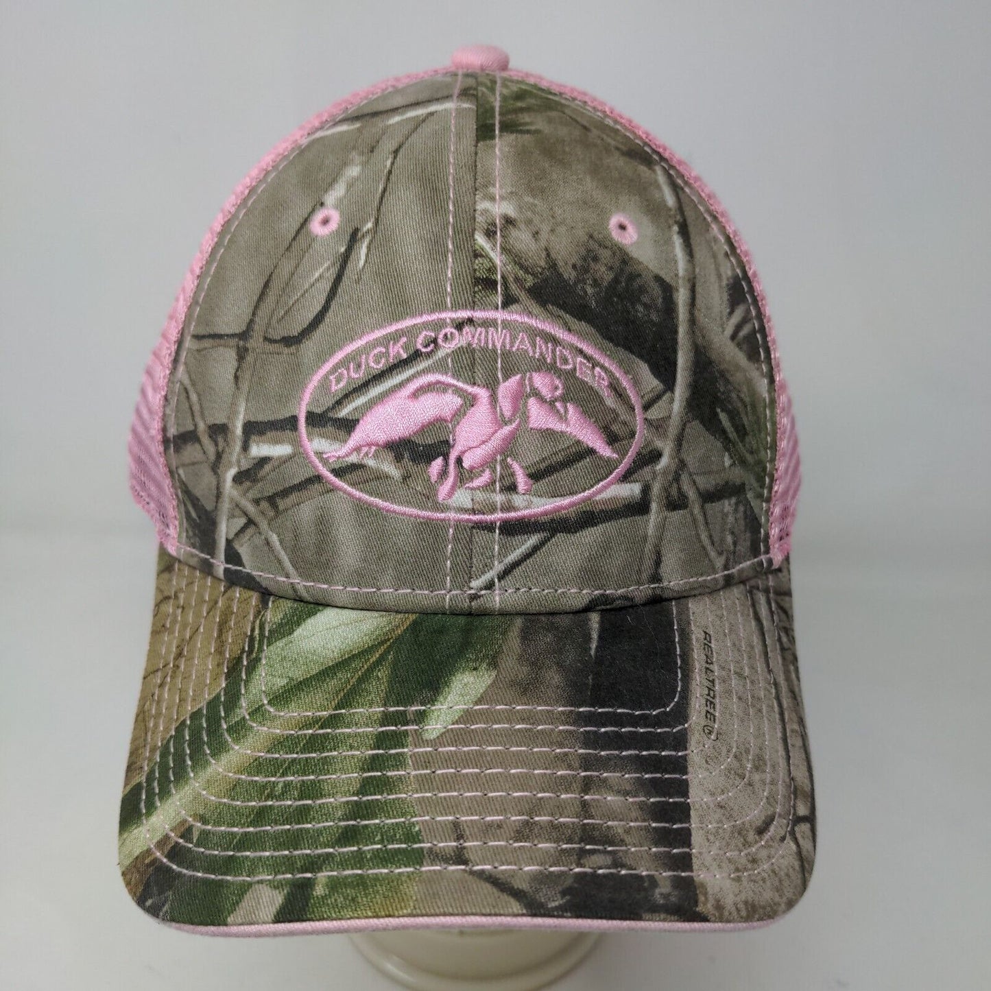 The Game Women's Duck Commander Pink Green Camo Hat Strapback Embroidered Logo