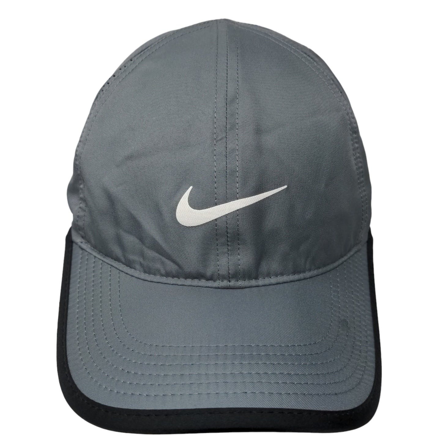 Nike Dri Fit Featherlight Men's Strapback Hat Gray OSFM Embroidered Logo