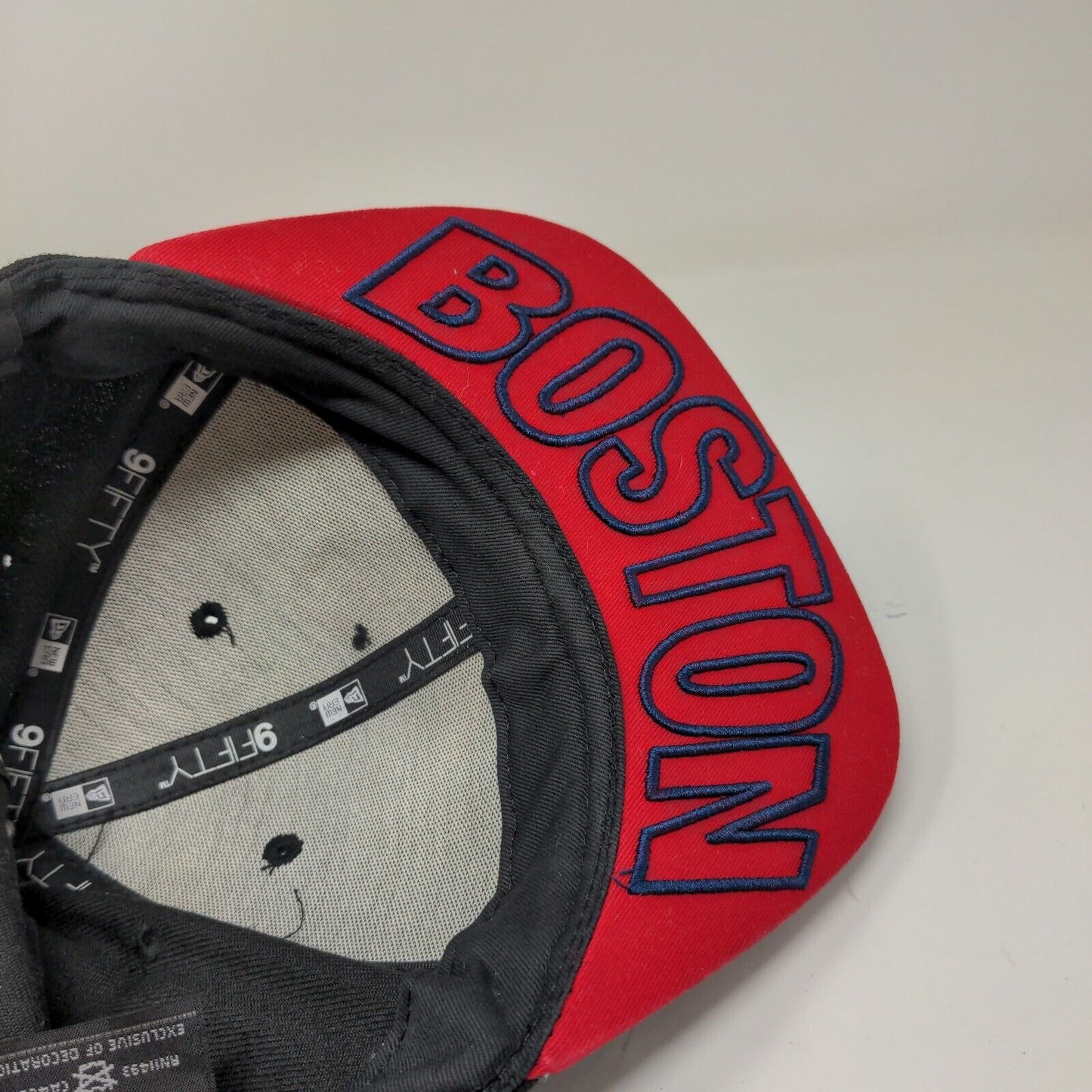 New Era Men's Snapback Hat Black Blue OSFM Cooperstown Collection Boston Red Sox
