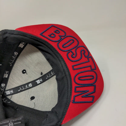 New Era Men's Snapback Hat Black Blue OSFM Cooperstown Collection Boston Red Sox