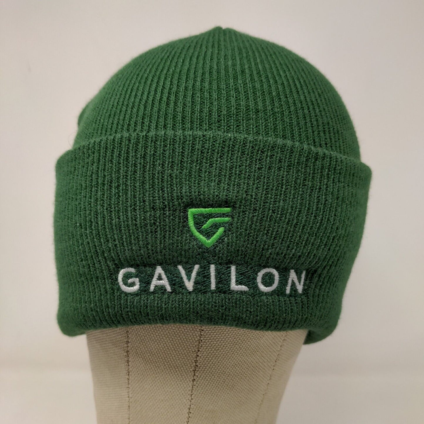 Gavilon Men's Beanie Hat Cap Green OSFA Embroidered Logo Acrylic