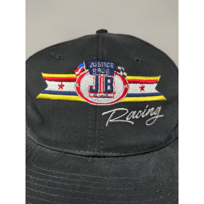 JB Justice Bros Racing Snapback Adjustable Hat Embroidered Logo Black