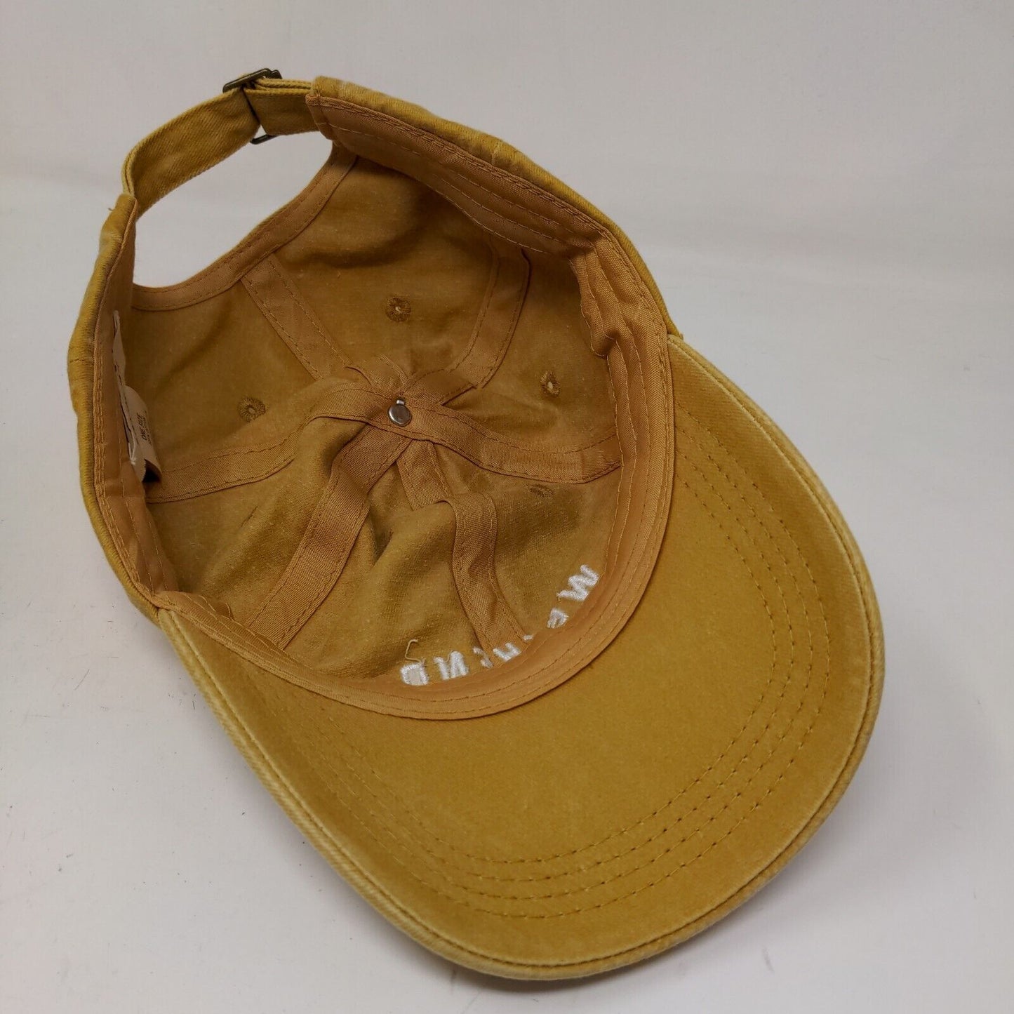 Francesca's Women's Slideback Hat Yellow Size OS Embroidered Weekend Logo