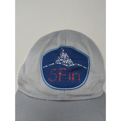 5Fin Circle Fin Meshback Snapback Hat Gray White Embroidered Circle