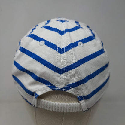 Old Navy Women's Stretchy Hat Blue White Striped Size L Graphic LOVE Logo