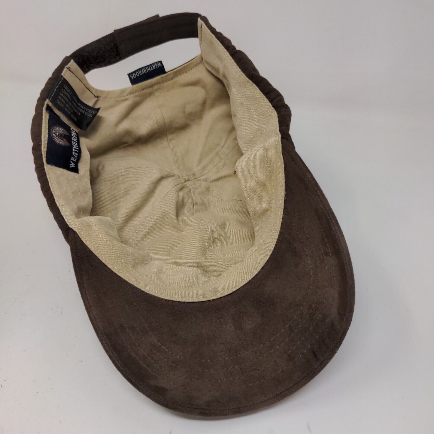 Weatherproof Men's Strapback Hat Brown Size OS Embroidered Logo 100% Polyester