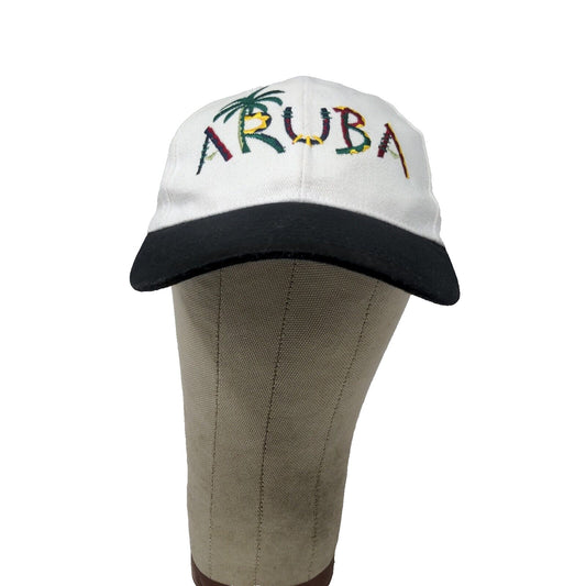 Unbranded Men's Slideback Hat White Aruba Embroidered Colorful Logo