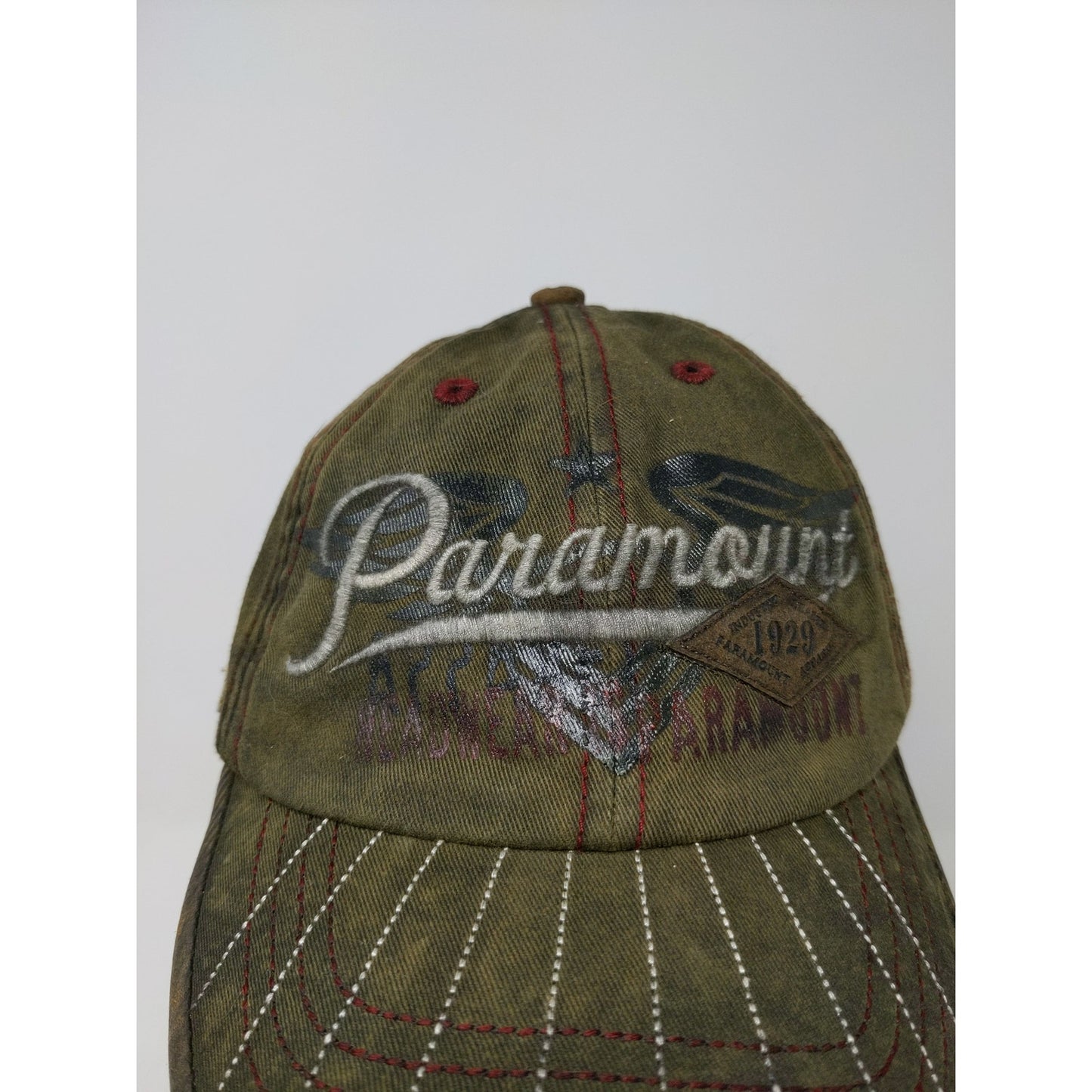 Paramount Apparel International Strapback Hat Green OSFA Embroidered Spell Out