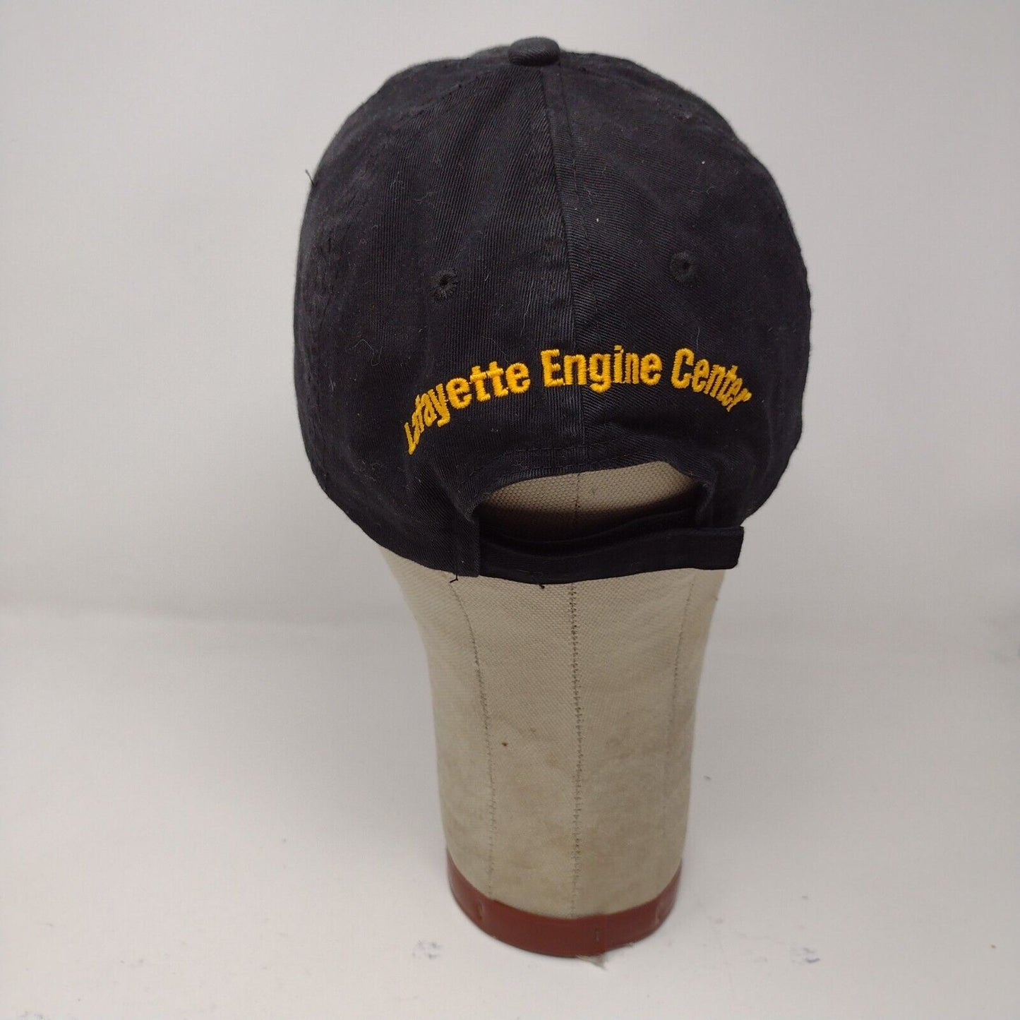 CAT Caterpillar Lafayette Engine Corp Black Yellow Strapback Hat Cap Embroidered