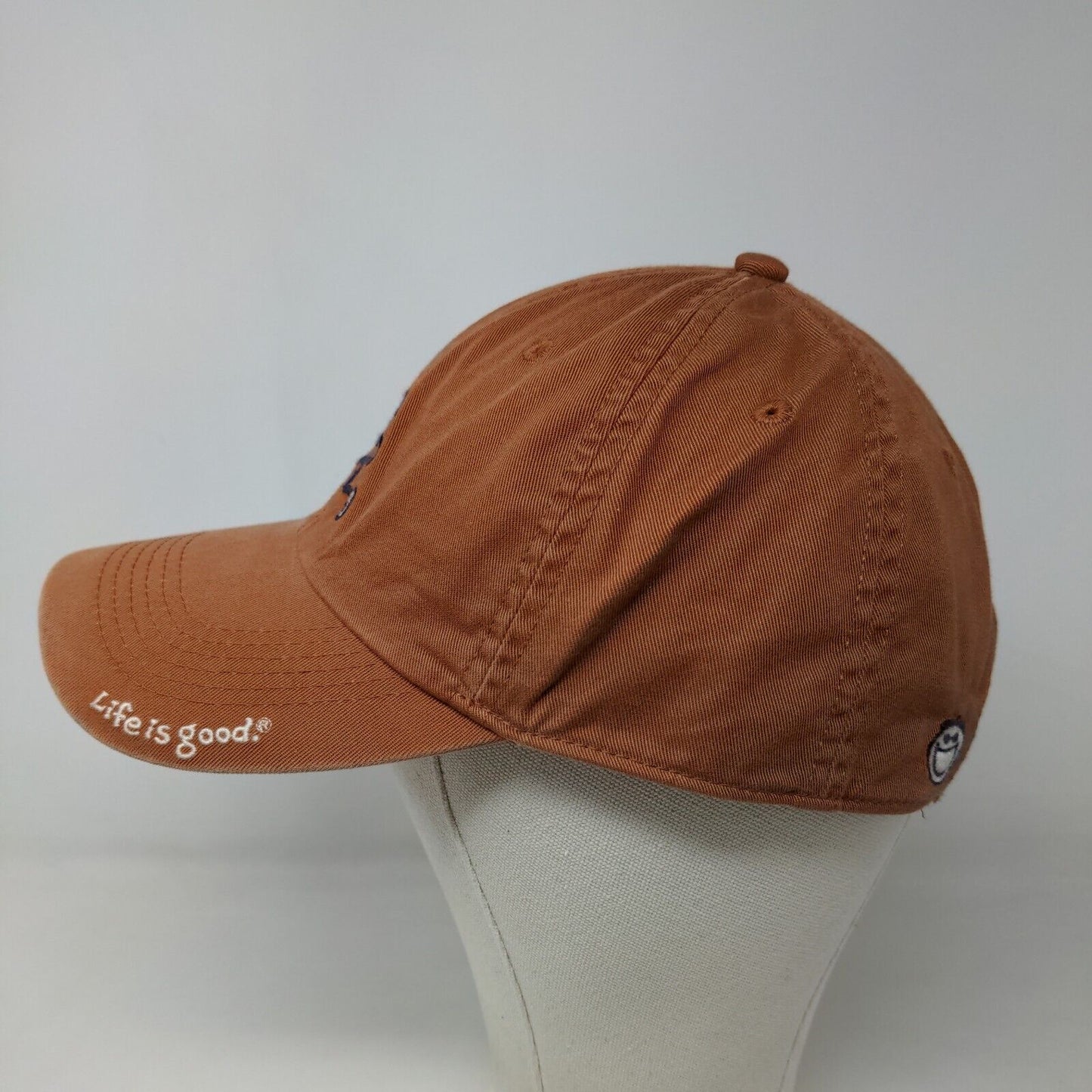 Life is Good Men's Slideback Hat Brown Adjustable Embroidered Logo Running