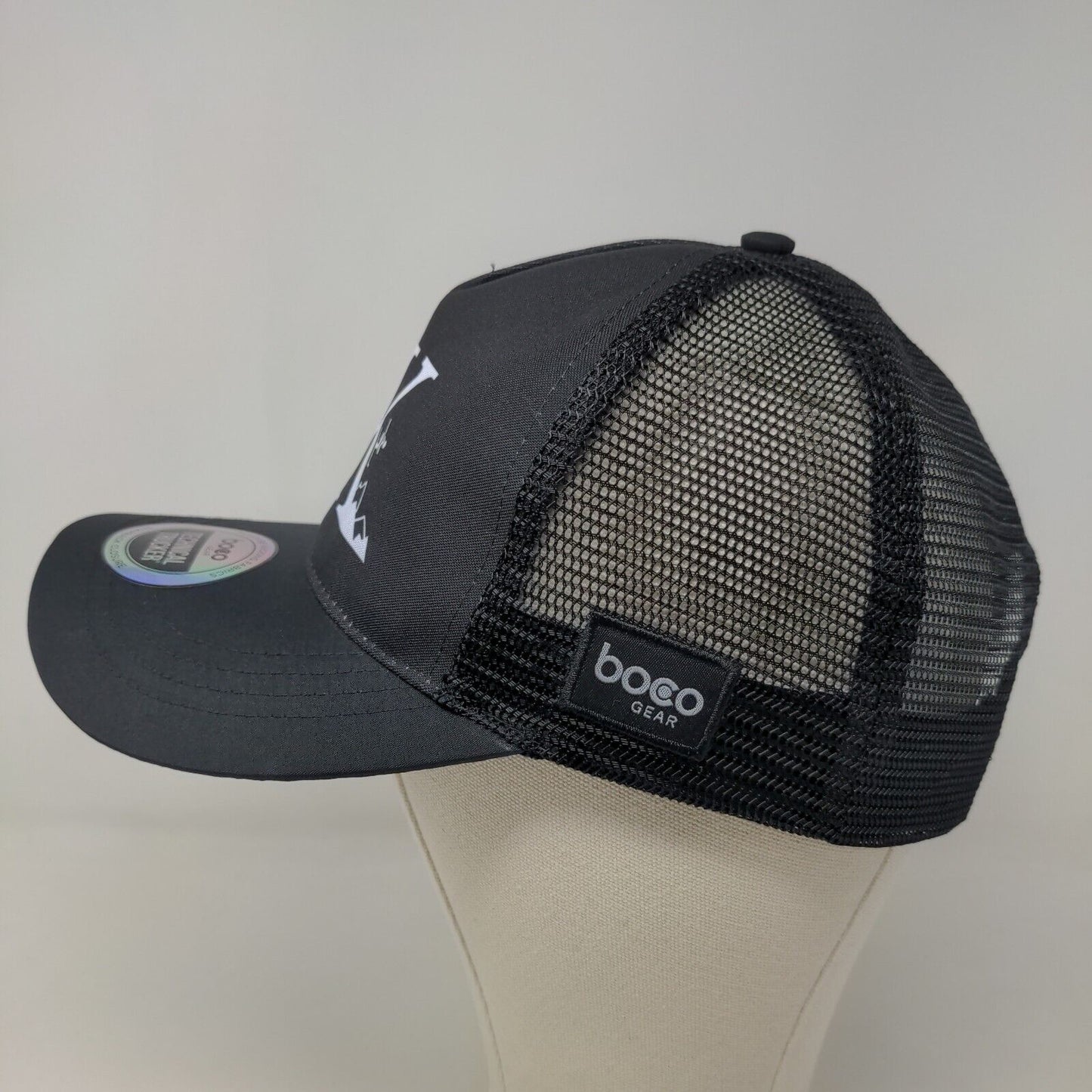 Boco Gear Mens Snapback Hat Mesh Back Trucker Hat Black OSFM Graphic PK Ski Logo