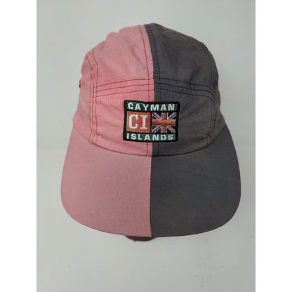 Cayman Islands Slideback Hat Vacation Tourist Gray & Pink Embroidered Logo