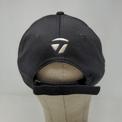 TaylorMade Men's Strapback Hat Black OSFA Embroidered Logo Spell Out