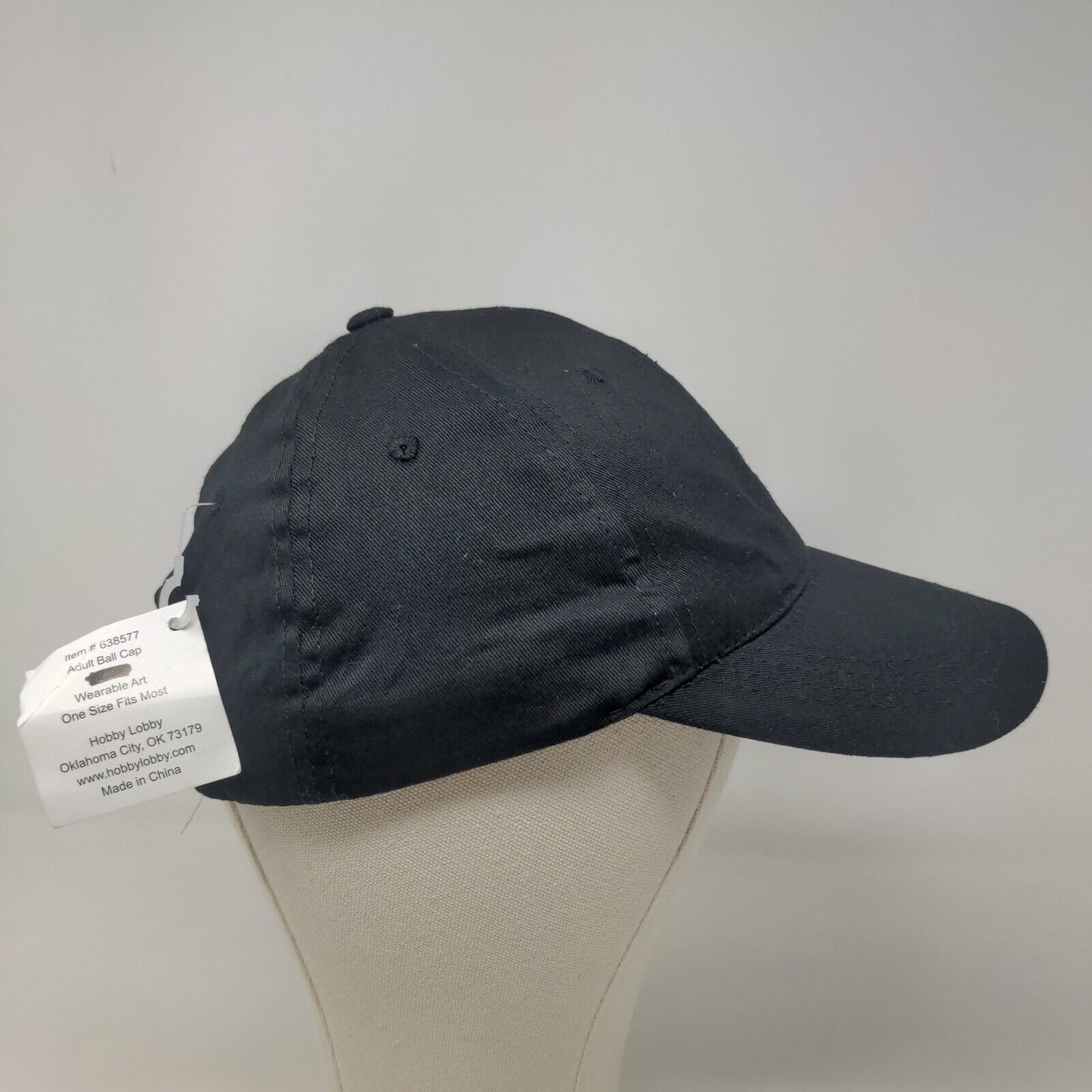 Hobby Lobby Men's Strapback Hat Black Size OSFM Blank Vent Holes