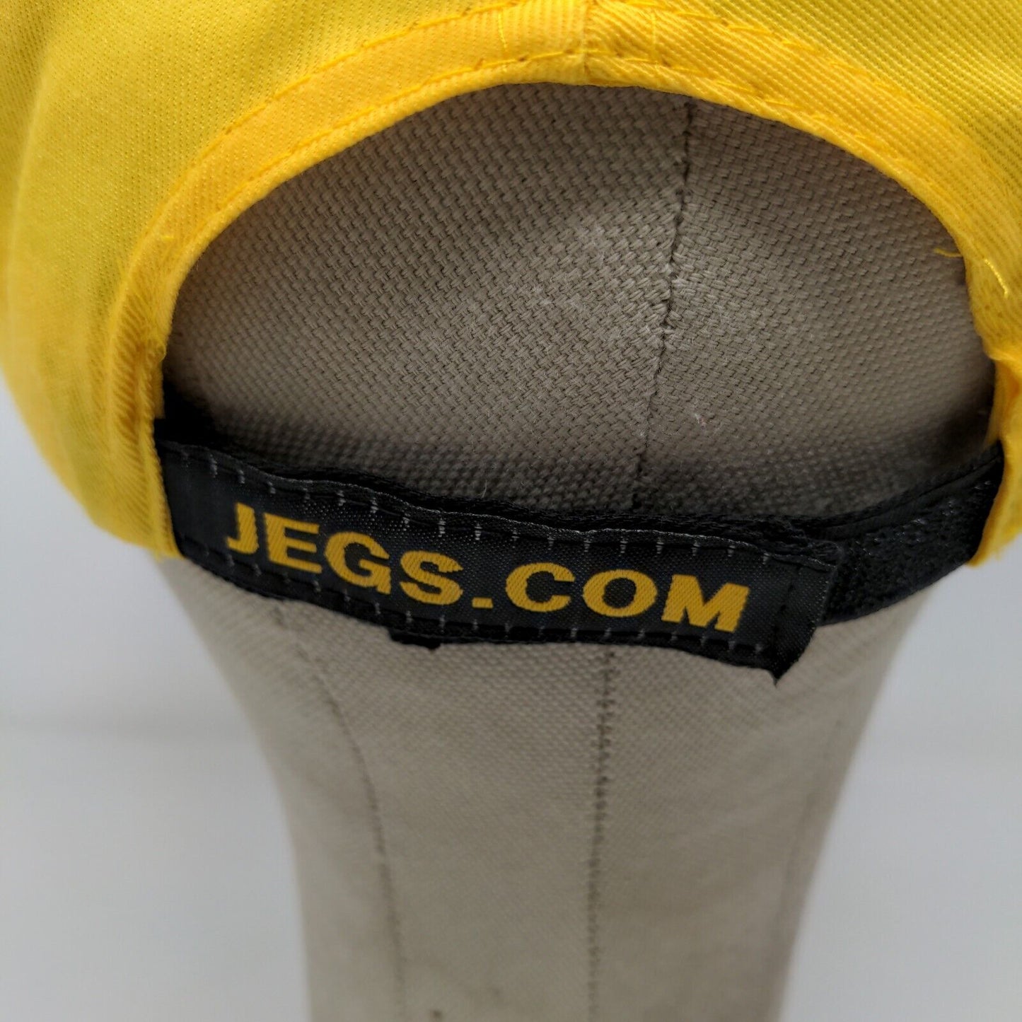 JEGS High Performance Strapback Hat Black Yellow Adjustable Embroidered Logo