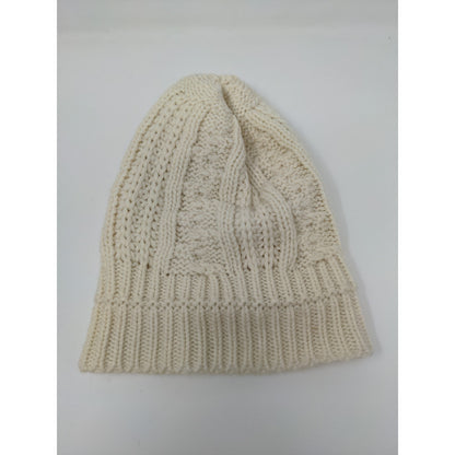 K Accessories Cable Knit Beanie Hat 100% Recycle Material Cream