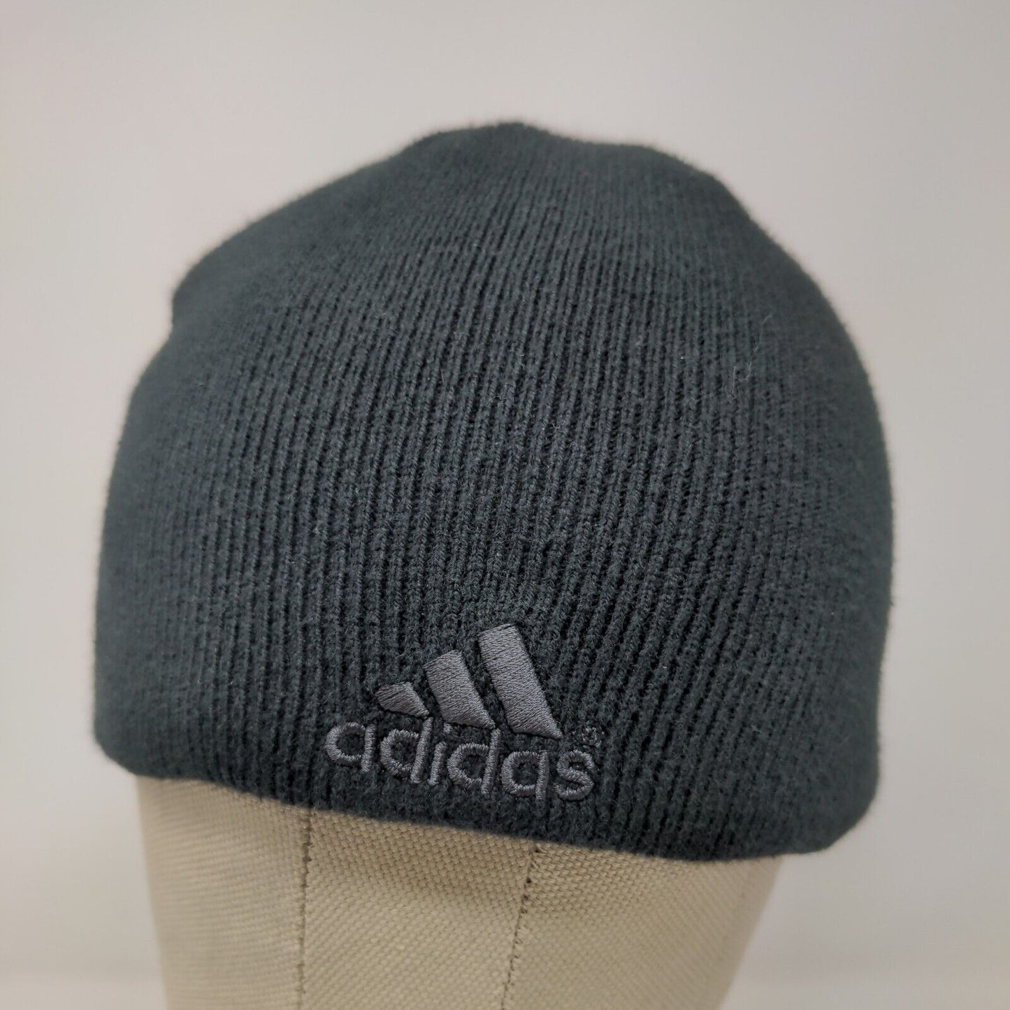 Adidas Men's Reversible Beanie Black Gray One Size Reversible Embroidered Logo