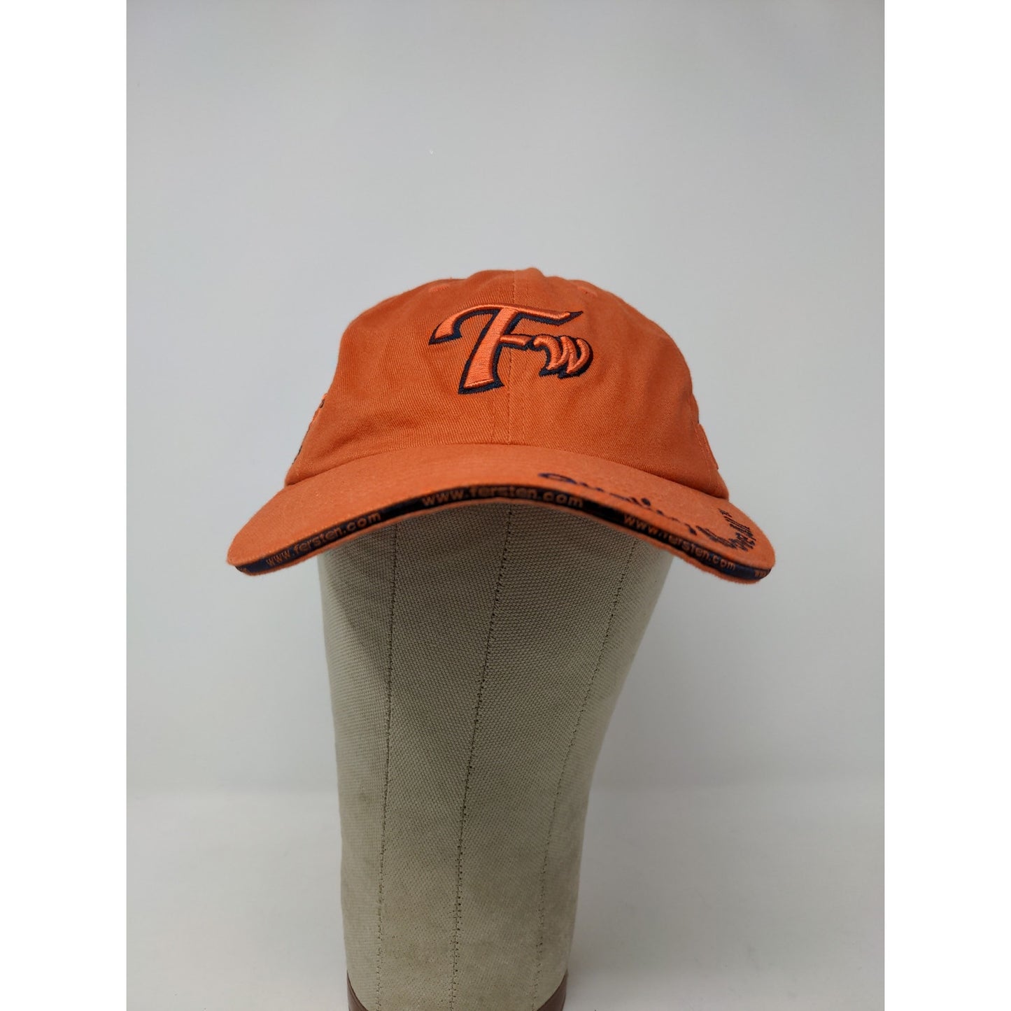 RARE CUSTOM SAMPLE Fersten Worldwide Slideback Hat Embroidered Logo Orange