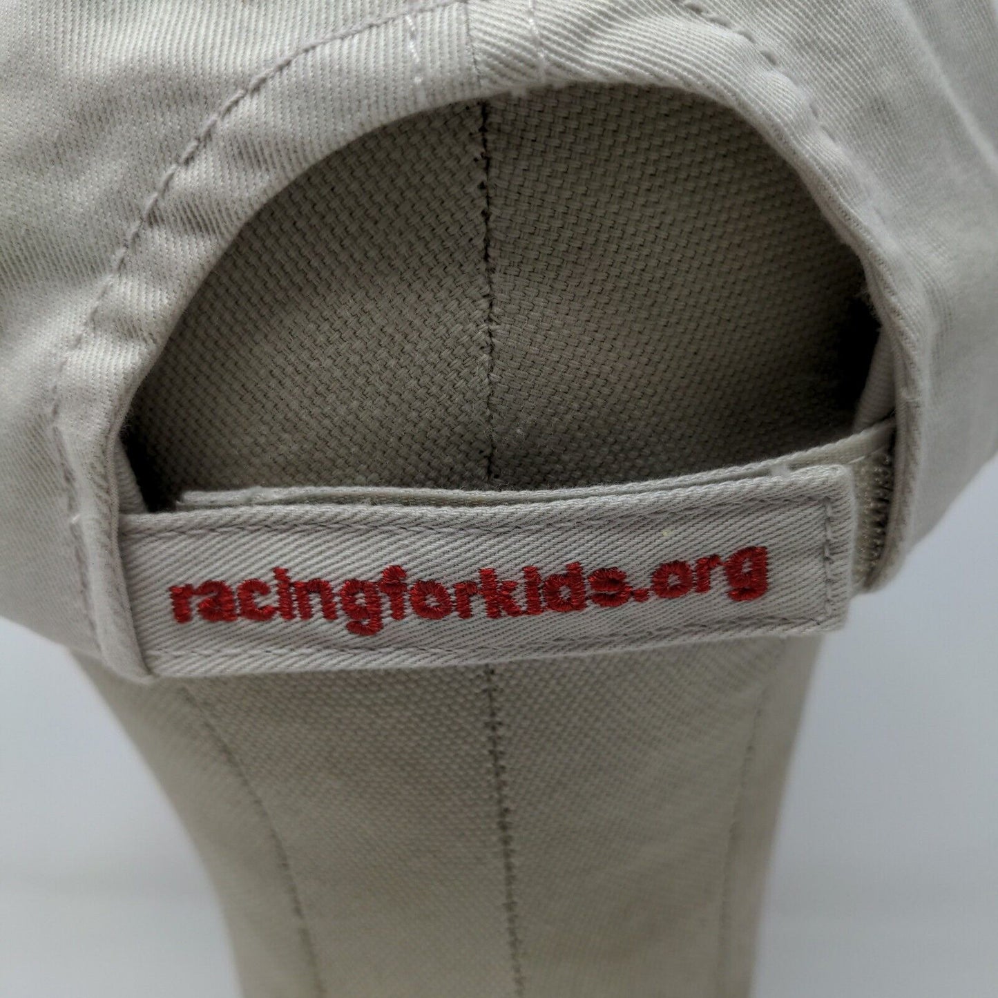 Racing for Kids Mens Strapback Hat Beige Adjustable Embroidered Car Logo