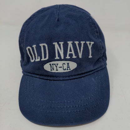 Old Navy Boy's Stretchy Hat Blue Size Small Embroidered Logo 100% Cotton
