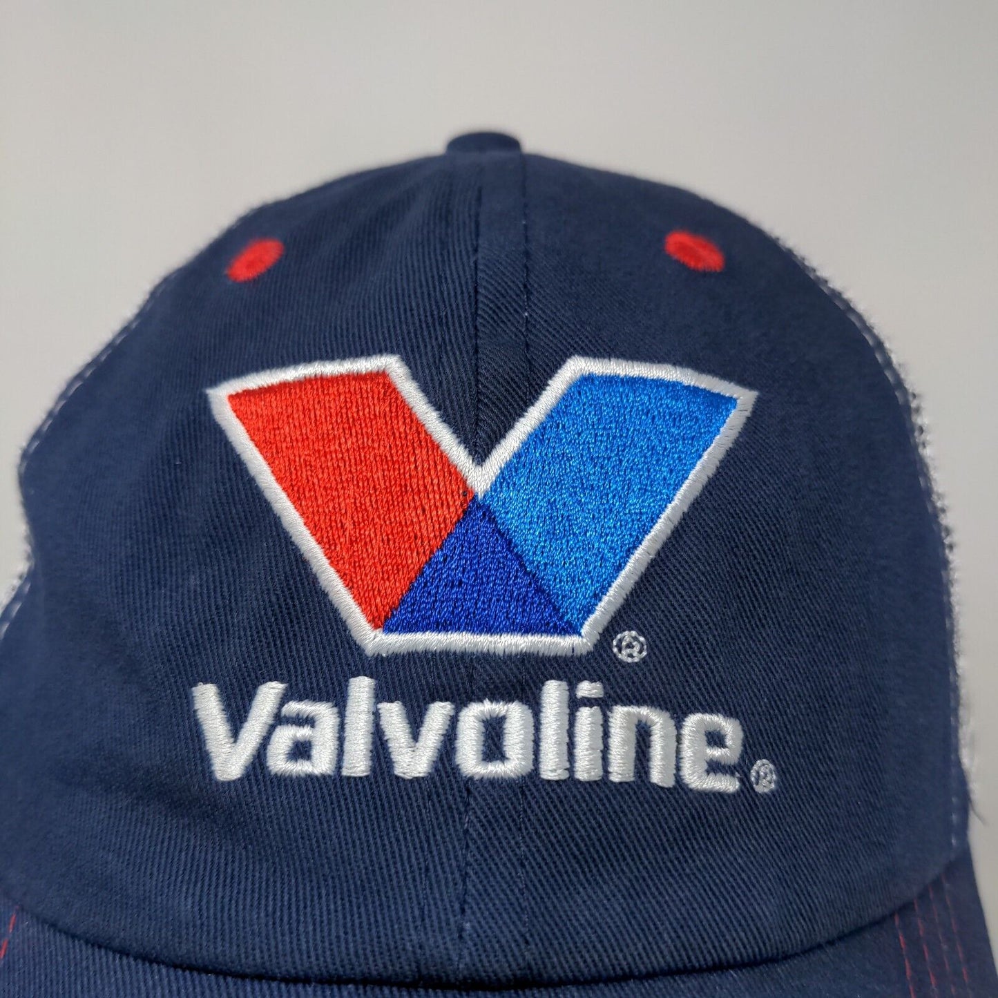 Valvoline Men's Snapback Mesh Back Hat Blue White OSFA Embroidered Logo