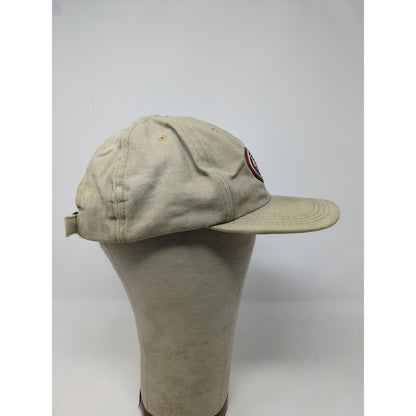 Vintage BL Bud Light Slideback Hat Made in USA OSFA Cap Patch Logo Tan