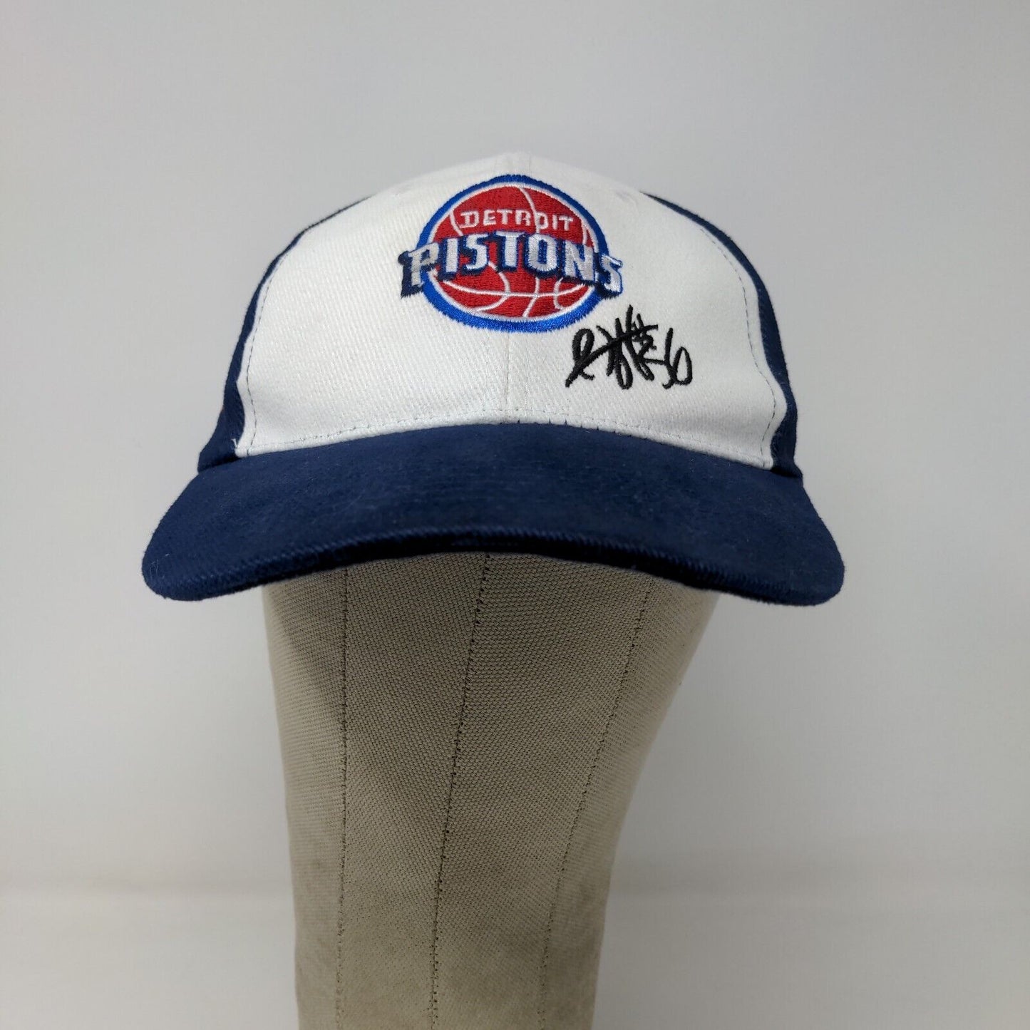 Detroit Pistons Men's NBA Ben Wallace Strapback Hat Blue White Embroidered #36