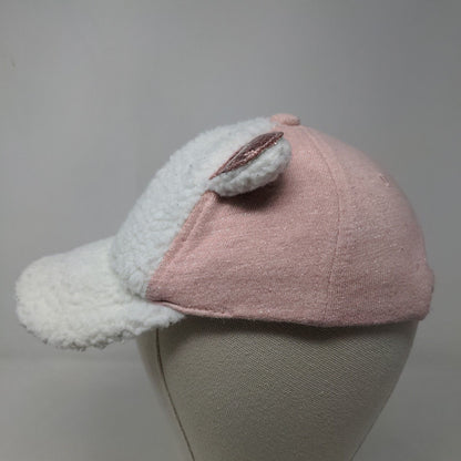 Unbranded Girls Toddler Stretchy Hat Pink White Sherpa Fleece Ears Cute
