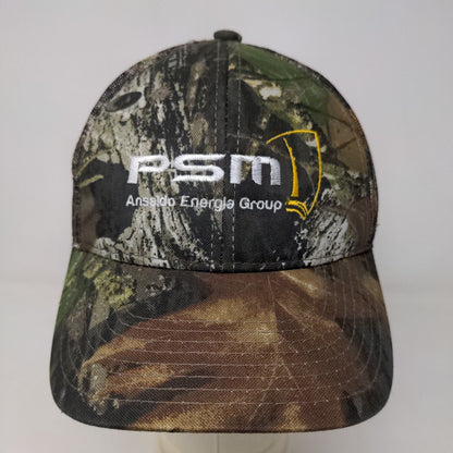 Port Authority Men's Strapback Mesh Back Hat Green Camouflage PSM Logo