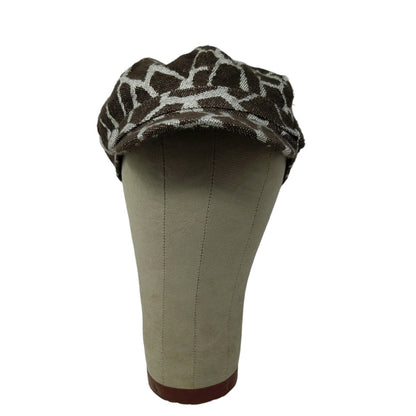 Angela & William Cheetah Print Pattern Hat Brown White OSFA Logo