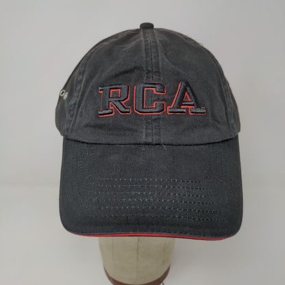 RCA Embroidered Strapback Hat Cap Black Red Accents 100% Cotton