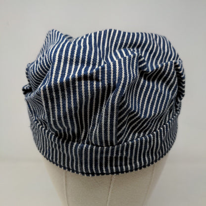 Unbranded Boy's Youth Train Conductor Hat Blue White Striped Billed