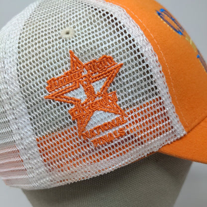 Cruel Denim Men's Strapback Mesh Back Hat Orange White Adjustable 2014