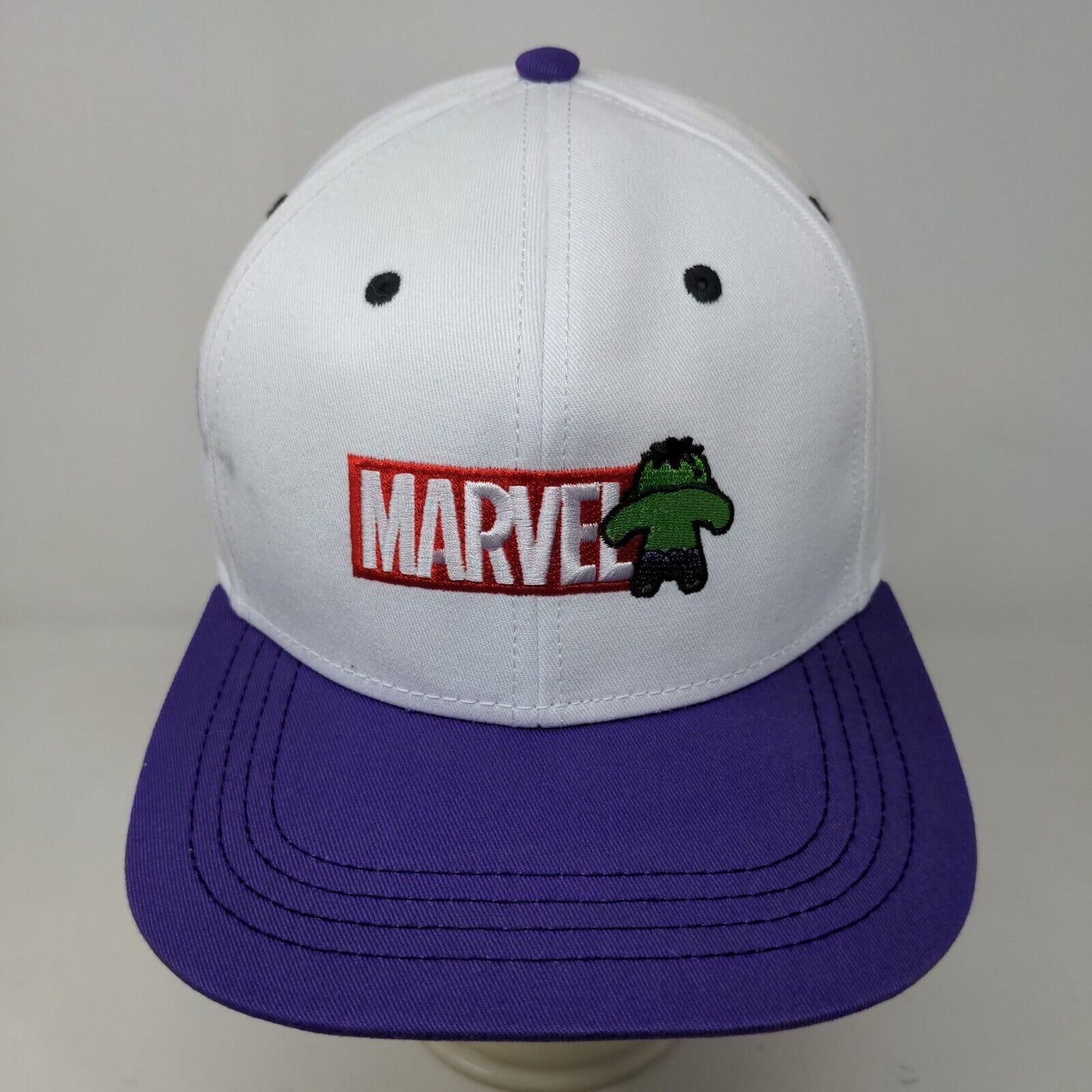 Marvel Boys Snapback Hat White Purple Size 57CM Incredible Hulk Embroidered Logo