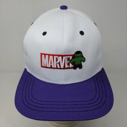 Marvel Boys Snapback Hat White Purple Size 57CM Incredible Hulk Embroidered Logo