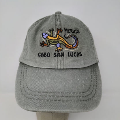 Cabo San Lucas Mexico Strapback Hat Green Adjustable Embroidered Lizard Logo