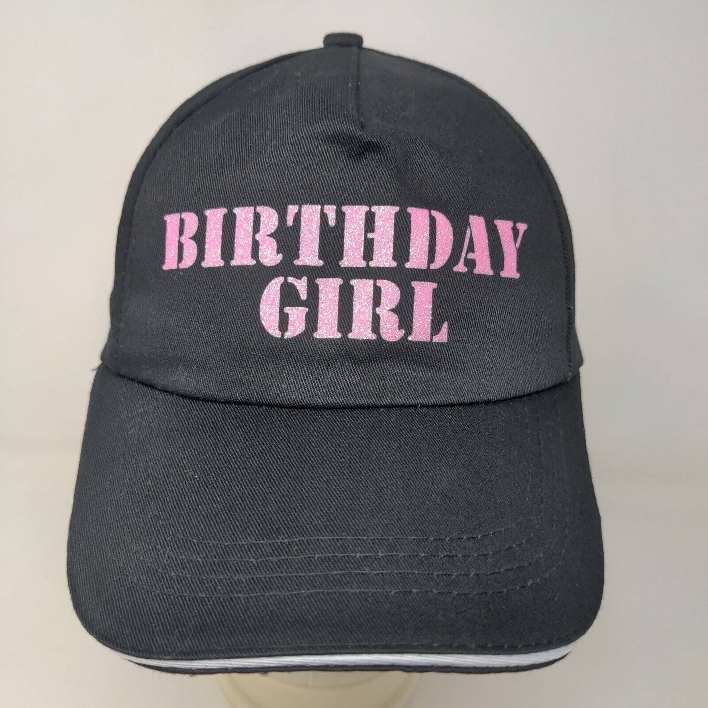 Unbranded Girl's Strapback Hat Black Adjustable Graphic Birthday Girl