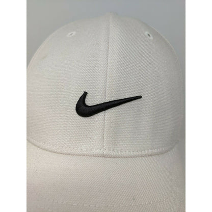 Nike Sportswear Fitted Hat OSFA White Black Swoosh Embroidered