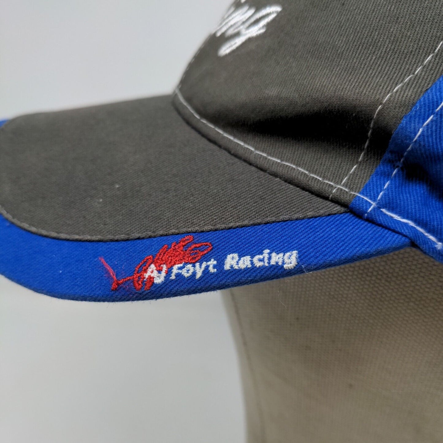 ABC Supply Co Racing Men's Strapback Hat Gray Blue Embroidered Logo