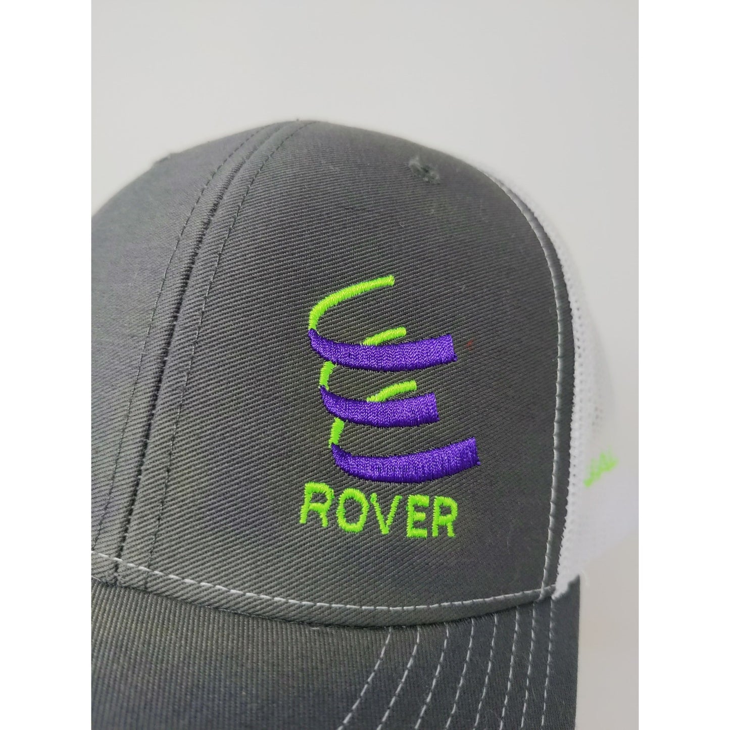 Richardson Mesh Back Snapback Hat Embroidered Rover Logo Gray White Dual 42"
