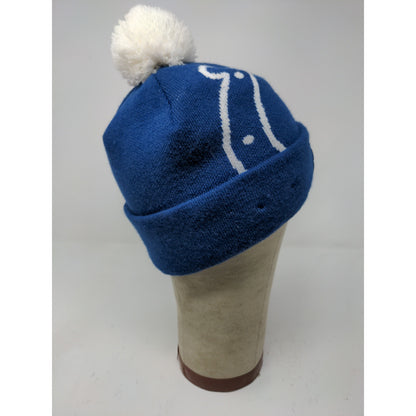 New Era NFL Indianapolis Colts Football Beanie Hat Embroidered Logo Pom Pom Blue