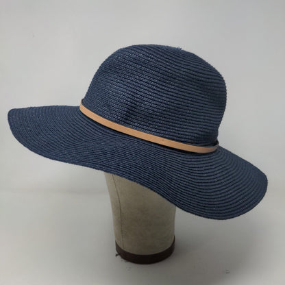 Banana Republic Womens Sun Hat Blue Size M/L Straw Polyester Blend Wide Brim