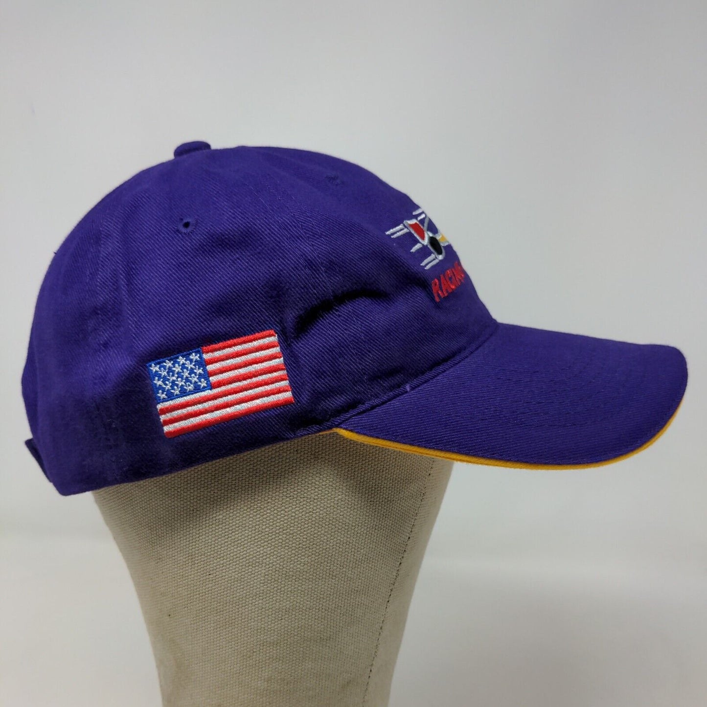 Racing for Kids Men's Strapback Hat Purple Yellow OSFA Embroidered Logo