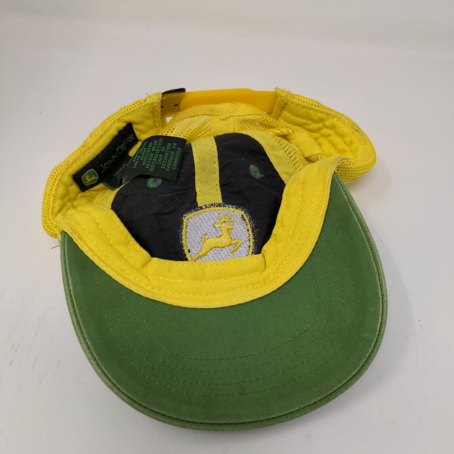 John Deere Boys Toddlers Snapback Mesh Back Hat Green Yellow OSFA Embroidered