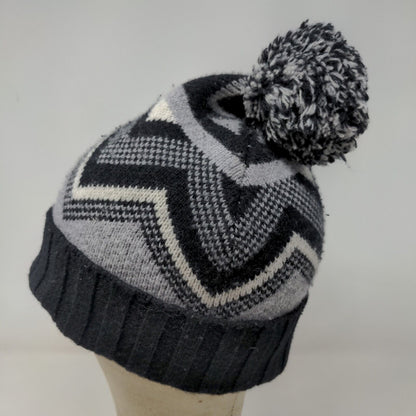 Nordstrom Men's Knit Beanie Hat Cap Wool Cashmere Blend Black Gray One Size
