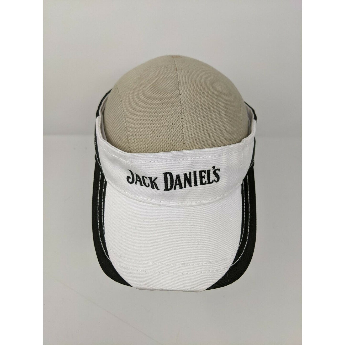 Jack Daniels Visor Hat White & Black One Size Fits Most Strapback Adjustable